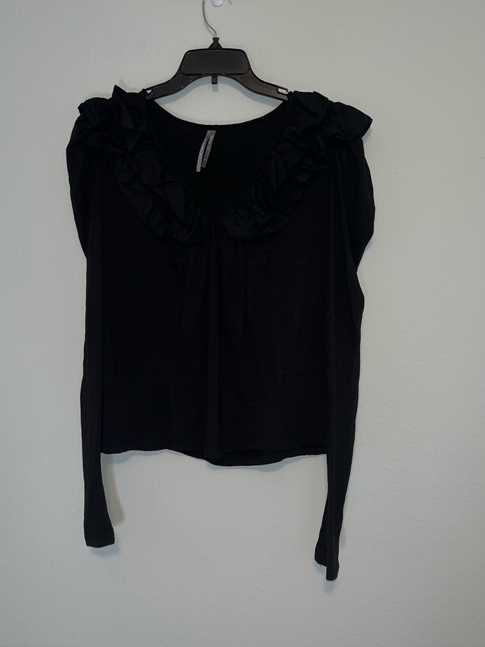 Anthropologie Ruffle Long Sleeve Top Size S
